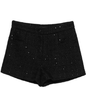 Thelaurent Sequin-Embellishment Shorts - Black