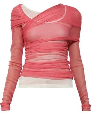 Christopher Esber Tüll-BH im Layering-Look - Rot
