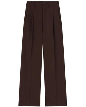 RETORI Heritage Wide-Leg Pleated Pants - Brown