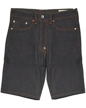 Evisu Seagull-Print Denim Shorts - Grey