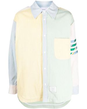 Thom Browne Panelled-Design Pastel Shirt - White