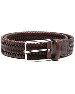 Corneliani Ceinture À Design Tressé - Marron