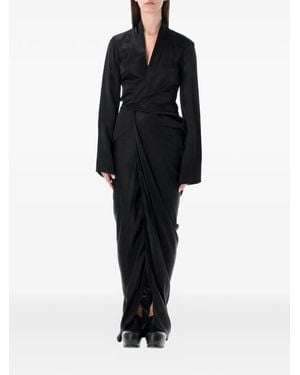 Rick Owens Maxikleid Mit V-Ausschnitt - Schwarz