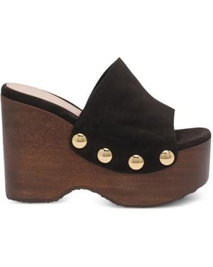 Gianvito Rossi 115Mm Ardéa Button Detail Sandals - Brown