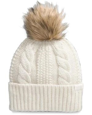 The North Face Oh Mega Cable-Knit Beanie Hat - White