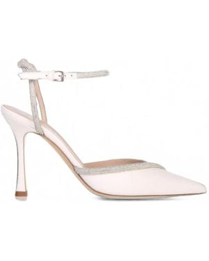 Ninalilou Mya Strass-Embellished Pointed-Toe Court Shoes - White