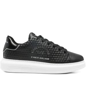 KARL LAGERFELD Kpri Microgram-Pattern Trainers - Black