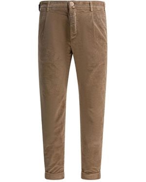 Jacob Cohen Corduroy Pleated Trousers - Natural
