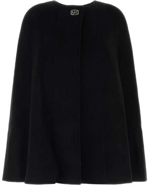MICHAEL Michael Kors Turn-Lock Wool Cape - Black