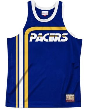 Mitchell & Ness Pacers Team Striped Tank - Blue