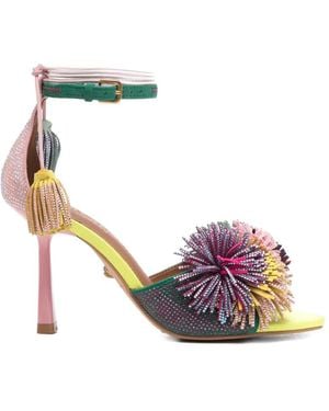 Kurt Geiger Pompom-Embellished Heeled Sandals - Pink