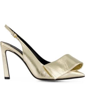 Givenchy Twisted-Ribbon Slingback Court Shoes - Metallic