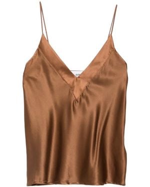 SOLOTRE V-Neck Top - Brown