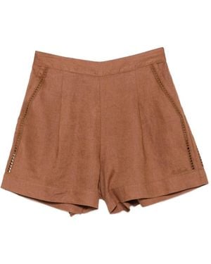 MC2 Saint Barth Amani Pleated Shorts - Brown