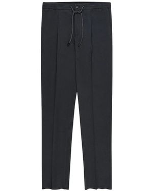Incotex Seersucker Drawstring Trousers - Black