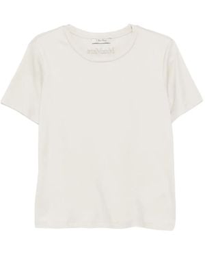 Max Mara T-Shirt mit Logo-Stickerei - Weiß