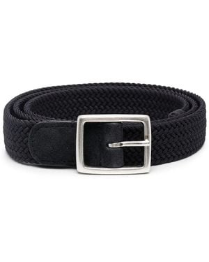 Dell'Oglio Mastic Elasticated Suede Belt - Black