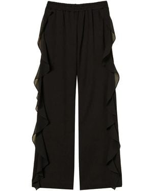 Twinset Pantalon Droit À Volants - Noir