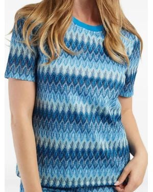 Rene' Derhy Cannelle Geometric-Knit T-Shirt - Blue