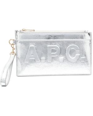 A.P.C. レザー クラッチバッグ - ホワイト