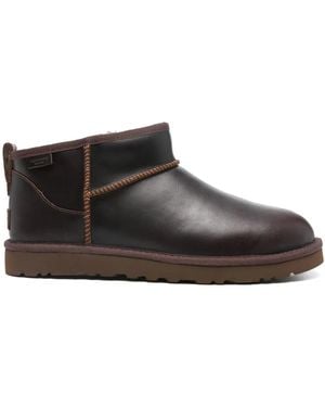 UGG Classic Ultra Mini Lthr Regen Stiefel - Braun