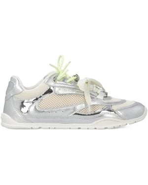 Pinko Laminated Trainers With Double Laces And Jewel Details - White
