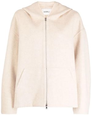 Goen.J Zip-Up Hooded Jacket - Natural