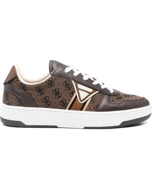Guess Baskets À Motif Monogramme - White
