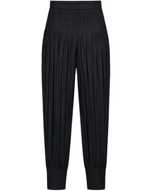 Pleats Please Issey Miyake Pantalon Fuselé À Taille Ceinturée - Black