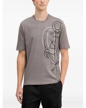 ARMANI EXCHANGE Logo-Print T-Shirt - Grey