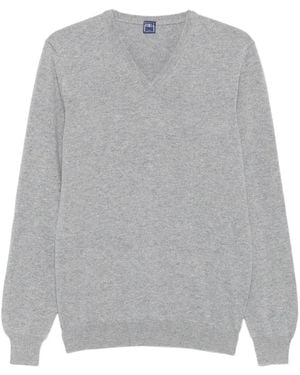 Fedeli V-Neck Cashmere Sweater - Grey