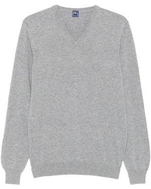 Fedeli V-Neck Cashmere Sweater - Grey