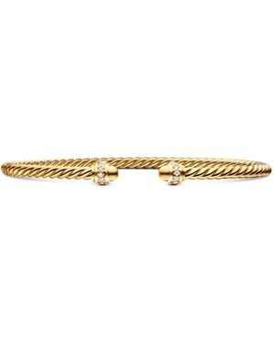 David Yurman 18Kt Classic Cablespira Diamond Bracelet (3Mm) - White