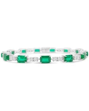 HYT Jewelry Pulsera Tennis Con Diamantes Y Esmeralda - Verde