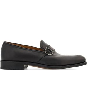 Ferragamo Gancini Ornament Moccasins - Black