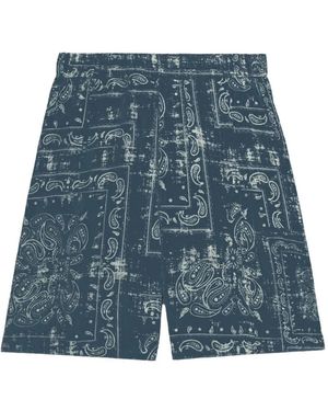 A PAPER KID Bandana Bermuda Shorts - Blue