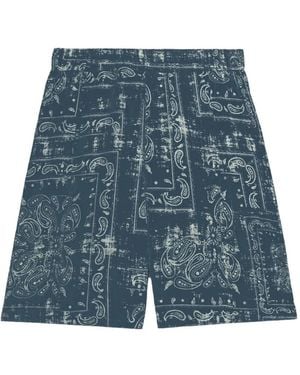 A PAPER KID Bandana Bermuda Shorts - Blue