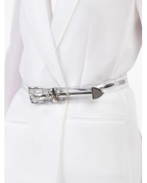 Brandon Maxwell Transluscent Buckle Belt - White