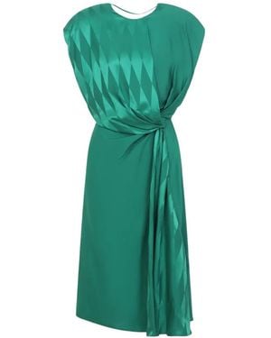 Versace Vestido De Seda Con Detalle Retorcido - Verde