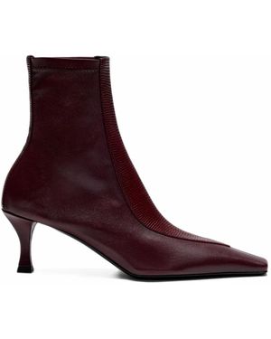 Proenza Schouler Hex Leather Ankle Boots - Purple