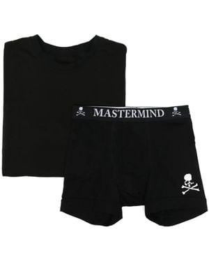 MASTERMIND WORLD Set Aus T-Shirt Und Boxershorts Mit Logo-Patch - Schwarz