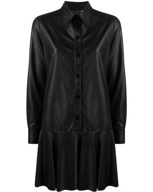 Blanca Vita Dropped-Waist Shirt Dress - Black