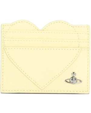 Vivienne Westwood Pu Smooth Heart Card Case - Natural