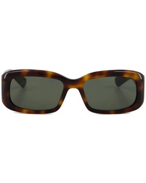 Saint Laurent Sonnenbrille Mit Eckigem Gestell - Braun