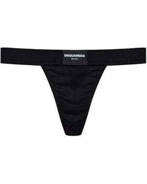 DSquared² Tanga Mit Logo-Schild - Schwarz