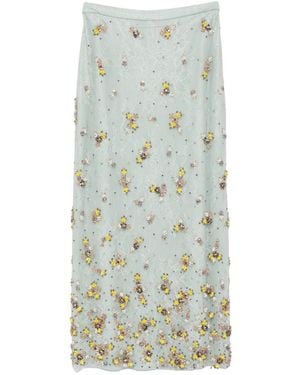 Costarellos Floral-Embellished Midi Skirt - Green