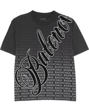 Balenciaga Short-Sleeved Allover T-Shirt - Black