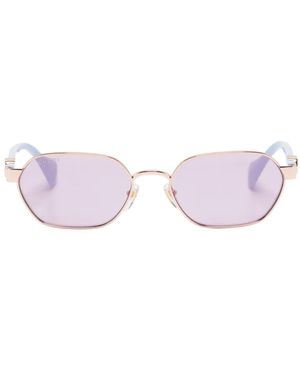 Gucci ダブルg ジオメトリックフレーム サングラス - ピンク