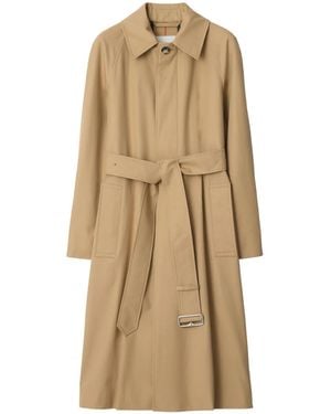 Burberry Langer Gabardine-Mantel - Natur