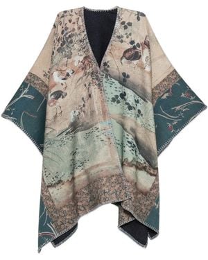 Pierre Louis Mascia Pancake Cape Mit Grafischem Print - Natur